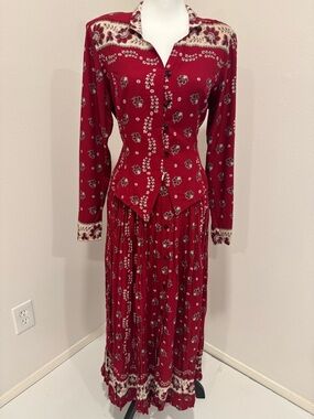 Roughrider Skirt Top Set Floral READ L and M Boho Western Country Cowgirl